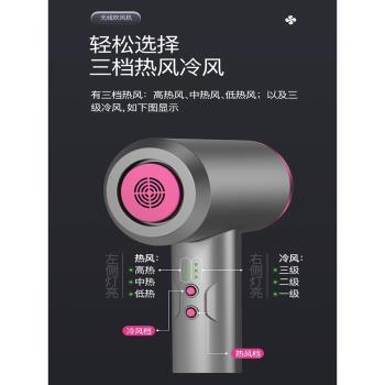 無線吹風機家用充電式便攜冷熱風速幹護發小型學生宿舍專用不插電