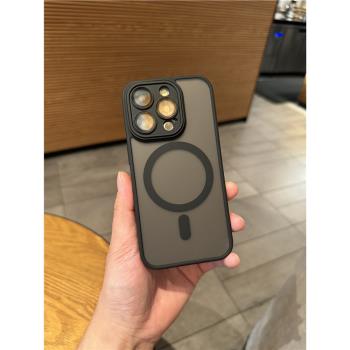 佳子秀帶鏡頭膜磁吸適用iphone15手機殼磨砂蘋果16保護套15promax防指紋14pro無線充電13全包邊12透明11簡約