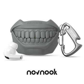 novnook蘋果耳機殼airpodspro二代原創降噪小眾牙齒無線充電藍芽矽膠airpodspro2保護套高階感