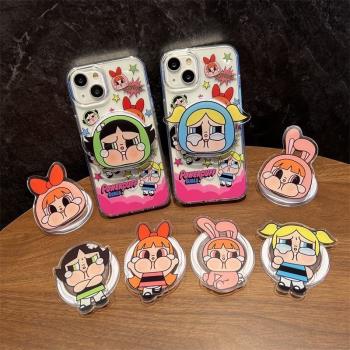 有趣搞怪磁吸支架適用16蘋果15/13pro手機殼14pm/12mini可愛xsmax卡通iPhone12矽膠XR防摔11全包765小眾8PLUS