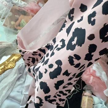 美式辣妹火辣性感純欲冰絲無痕粉色豹紋蕾絲內褲女低腰女生三角褲