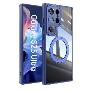 帶360度旋轉磁吸支架適用三星s25ultra手機殼透明3星s24FE帶鏡頭膜s23+plus指環扣glaxys25十3星u全包A36外殼