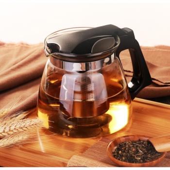 紫丁香玻璃茶壺金熊家用耐熱大容量水壺花茶壺茶水分離泡茶壺茶具