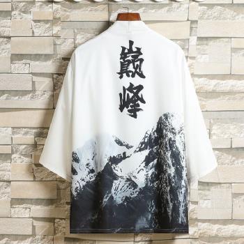 短袖襯衫男夏季薄款中國風男裝復古風仙氣大碼青年唐裝防嗮衣外套