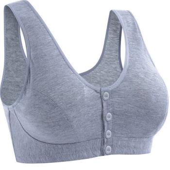 春夏新款中老年人收副乳無鋼圈大碼前扣內衣薄款女媽媽文胸