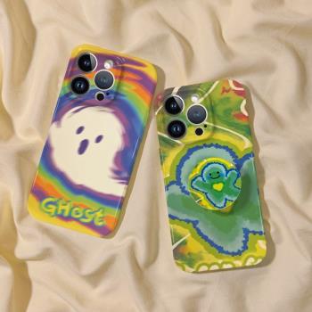彩色油畫支架適用三星GalaxyS23+手機殼S22Ultra日韓全包菲林A53 5G硬殼S23防摔男女S21FE個性S20矽膠A54套22