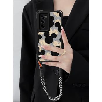 油畫米奇oppo reno13手機殼新款12軟矽膠11斜挎掛繩10防摔9掛脖子8外殼7se保護套6背帶reno斜跨5女4se適用pro