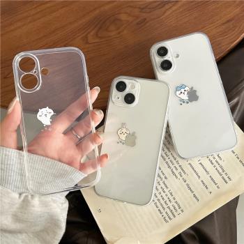 創意卡通chiikawa吉伊卡哇適用iPhone16promax蘋果13手機殼新款14plus透明12mini/11小八個性XR情侶8p網紅76s