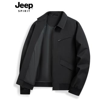JEEP SPIRIT吉普男士夾克春季休閑寬松衣服男款百搭外套男裝春秋