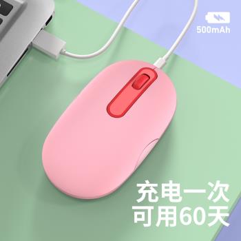 充電款無線滑鼠女生小巧可愛靜音手機平板ipad臺式電腦筆記本通用
