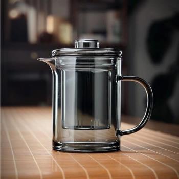 玻璃茶壺辦公室簡約高硼矽耐熱玻璃耐高溫泡茶器家用個人專用茶具