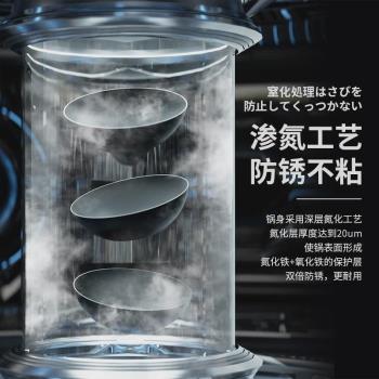 日式迷你小鐵鍋炒鍋不粘鍋家用無塗層平底鍋一人食電磁爐炒菜小鍋
