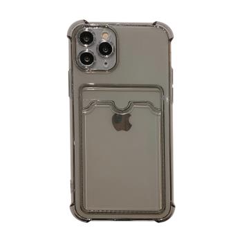 適用 蘋果 16 Pro Max 卡包殼 iPhone 15 14 13 12 11 XS XR 7 8 + 透明手機殼四角氣囊防摔套 批 發