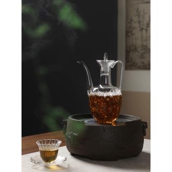 大相蓮花手執壺仿宋泡茶器玻璃