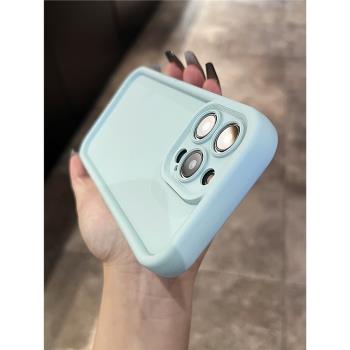 加厚氣囊防摔全包適用15蘋果14手機殼新款天藍色iPhone13promax小眾高階感12保護套11少女心xsmax簡約xr高階x