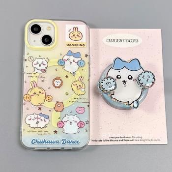 旋轉磁吸支架適用蘋果16手機殼iPhone15女款13/12可愛吉伊卡哇卡通個性高階11PROMAX全包S/XR矽膠7/8軟14PLUS