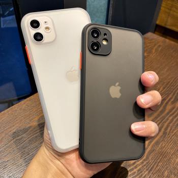 磨砂透明iPhone11ProMax手機殼XSMAX適用蘋果13矽膠保護套14plus全包XR防摔7p/8p簡約12mini軟邊硬殼SE情侶