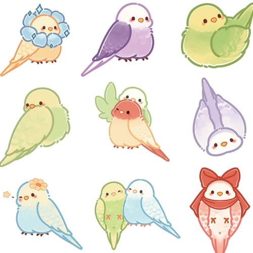 40張鸚鵡貼紙筆記本行李箱電腦手機殼ipad裝飾手賬個性防水貼紙