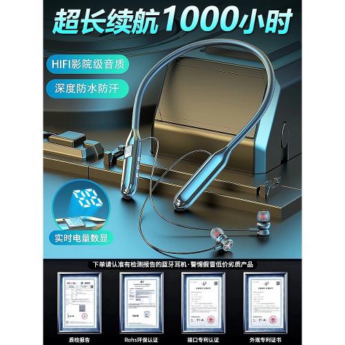 2025新款頸掛脖式真無線藍牙耳機超長續航入耳式降噪通話久戴不痛