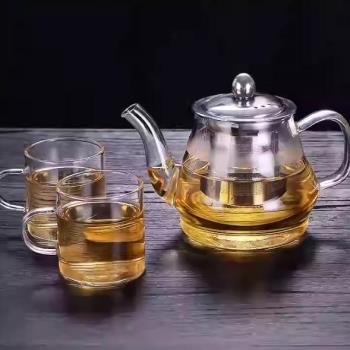 家用耐高溫玻璃茶壺套裝加厚茶具燒水過濾泡茶壺2024新款沖煮茶器