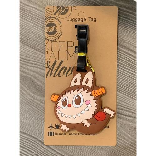 Labubu防丟行李箱掛牌卡通拉布布登機牌書包行李箱掛件吊牌