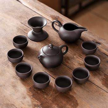 紫砂壺功夫茶具套裝2024新款家用泡茶專用茶杯喝茶陶瓷辦公室蓋碗