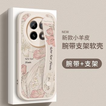 oppoa5手機殼新款oppoa5活力版小羊皮復古花卉矽膠軟殼高階PKQ110鏡頭防摔PKV110保護套腕帶支架超薄女款適用
