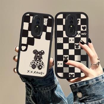 格子小熊適用OPPOA9手機殼A5潮牌新款情侶A11X鏡頭全包個性K10Pro創意男女軟殼A7/K9S防摔K5/A9保護套K3/A8