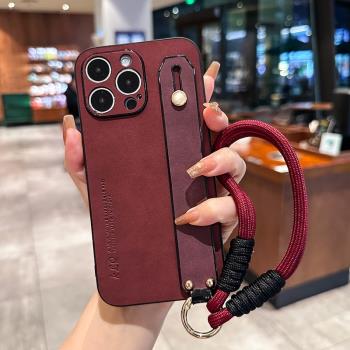 適用酒紅蘋果15手機殼全包防摔16promax新款手腕掛繩14plus矽膠iphone13超火12矽膠11秋冬xs男女6皮7奢華8p套
