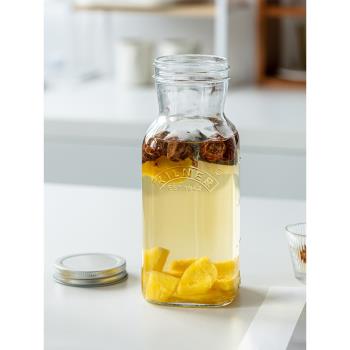 英國kilner冷泡茶壺家用水果飲料密封玻璃瓶食品級家用透明涼水壺