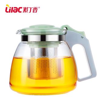 紫丁香耐熱玻璃飲水機茶壺不銹鋼過濾泡茶器花茶壺玻璃茶具茶吧機