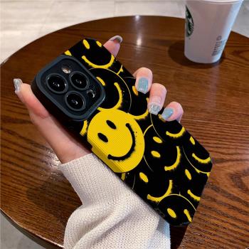 歐美風簡約笑臉適用蘋果15 iphone14 13 12 pro max手機殼iphoneX 11 Xsmax 16plus XR保護套矽膠殼軟女高階