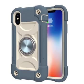 加厚矽膠三防鎧甲手機殼適用蘋果XSMAX全包6防摔iPhoneXR指環7P/8