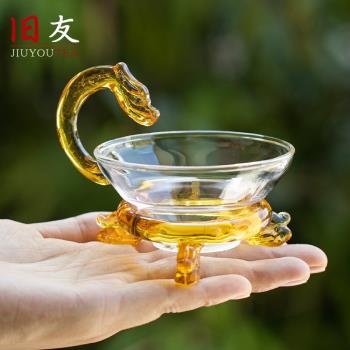 耐熱玻璃紗網茶漏套裝 透明功夫茶具茶道配件 創意茶葉過濾器濾網