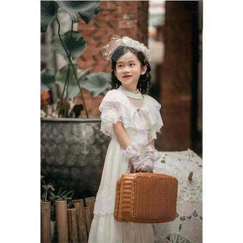 民國千金留洋大小姐洋裝女童連衣裙仙氣白裙子兒童周歲禮服公主裙