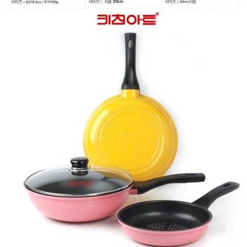韓國進口Kitchen-art鉆石炒鍋烙餅烤肉燃氣平底不粘煎鍋多功能