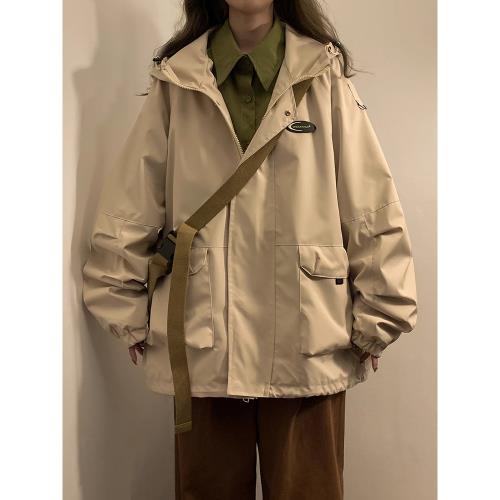 防風防水沖鋒衣外套男生秋季美式復古日系工裝夾克春秋款潮牌衣服