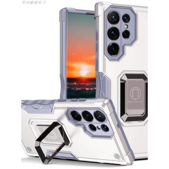 適用三星s21Plus護鏡支架手機殼s21Ultra四角氣囊防摔矽膠保護套
