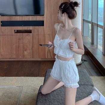 2022新款睡衣女夏季純棉吊帶性感純欲風薄款夏天高階感家居服套裝