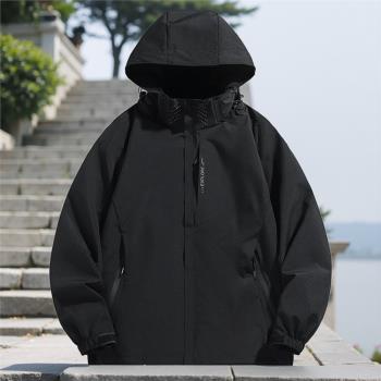 沖鋒衣男春秋季情侶軟殼外套可拆卸防風防水三合一登山服女
