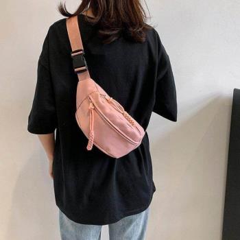 輕便帆布小包包女2023夏新款簡約單肩後揹包女運動胸包休閑斜挎包