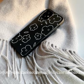 ins風氣質小花適用iPhone11蘋果12PROMAX透明XR軟13/14PLUS手機殼