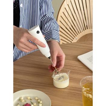 穆尼 打奶泡器咖啡奶泡打發器輕便無線起泡器家用手持電動打蛋器