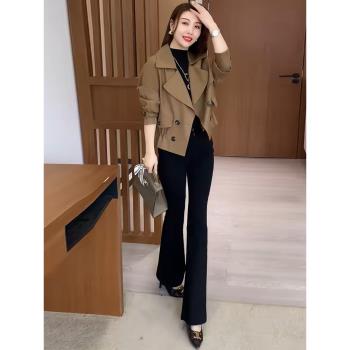 爆款短款風衣外套女2025年春秋季新款小個子洋氣百搭時尚夾克上衣