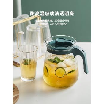 玻璃冷水壺家用耐高溫泡茶壺杯子套裝冰箱涼水壺大容量裝白開水瓶