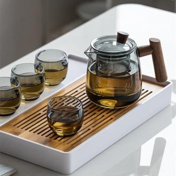 玻璃茶壺家用泡茶壺過濾辦公室耐高溫煮茶壺大肚壺大容量茶具套裝