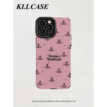 適用iphone16promax手機殼新款蘋果14歐美奢華大牌iphone13粉色西太后12男女11高階潮牌全包矽膠軟15promax套