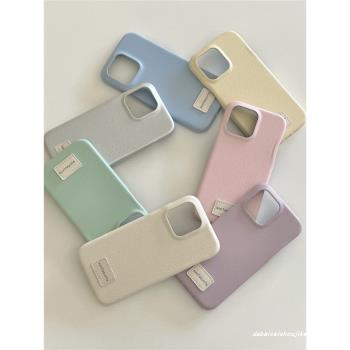 冷淡風復古荔枝紋適用蘋果15手機殼iphone14promax新款13少女心11男防摔12pro網紅13pro高階感12奢華15保護套