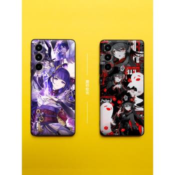 適用三星a55手機殼原神Galaxya35保護套雷電將軍a25胡桃魈a15防摔a53動漫a51/a52二次元m54/m53磨砂m33軟矽膠