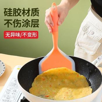 耐高溫烙餅矽膠鏟平底不粘鍋專用煎餅鏟子玉子燒鍋鏟翻面家用平鏟